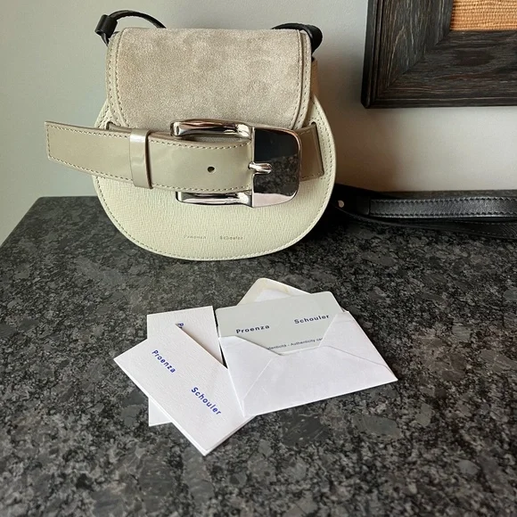 ✨PROENZA SCHOULER✨Grainy Calf Mini Buckle Crossbody Bag - Picture 6 of 7